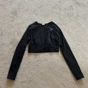 Gymshark Black Everyday Seamless Long Sleeve Crop Top